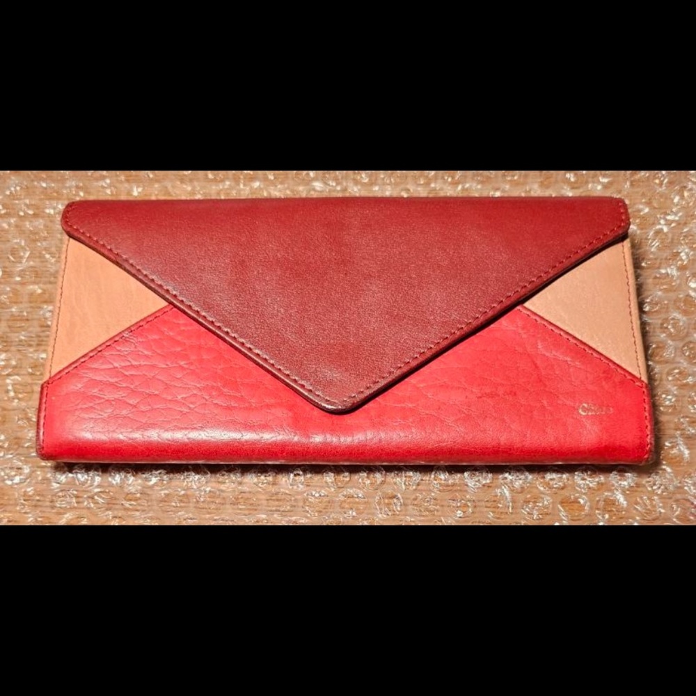 Chloe Red and Tan Women's Wallet
